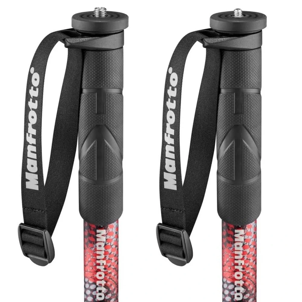 Manfrotto Video Monopod Unisex OS Red Element MII 4-Section Aluminum Fluid Pan